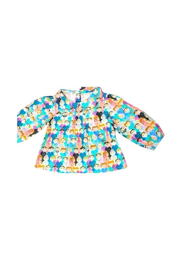 Kız Bebek Çocuk Pamuklu Desenli Gömlek Pantolonlu Takım-10823-tarçın Tarçın