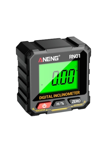 Maiyame Aneng Rn01 Dijital Açı Ölçer - Manyetik Tabanlı, Arka Işık Ekranlı, Ahşap Ve İnşaat İçin Hassas Seviye Aracı Pil Yok Siyah