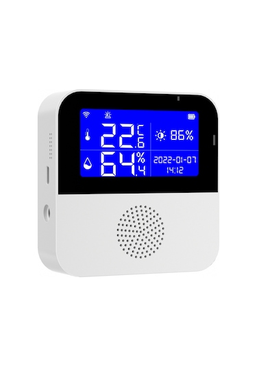 Wi-fi Sıcaklık Nem Ölçer İç Mekan Higrometre Sıcaklık Sensörü Alarm Tuya App Kontrolü 2.9 İnç Lcd Arka Aydınlatmalı Ekran / Ev İçin Zaman Tarihi İle