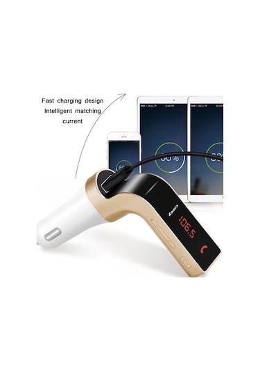 G7 Araba Eller Serbest Bluetooth Fm Çalar Mp3 Pembe