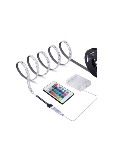 Uzaktan Kumandalı Led Işık Pil Kutusu Güç Kaynağı Su Geçirmez 5v 5050r Işık 1m Beyaz