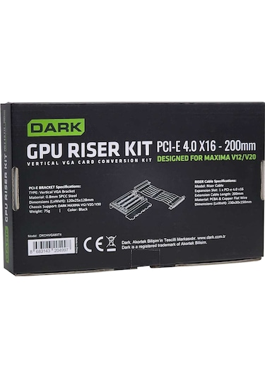 Pcı-e 4.0 Gpu Riser, Dikey Ekran Kartı Dönüşüm Kiti Dkchvgakıt4