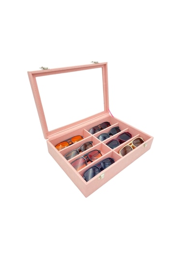 Gözlük Kutusu 8 Li Süet Pembe