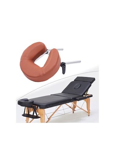 Suntek U Şeklinde Yastıklı Pu Deri Hafif Minderli Masaj Kırmızı Kahverengi