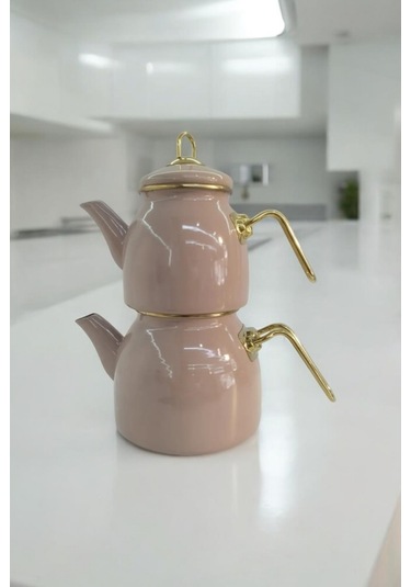 Toprak Renk Emaye Çaydanlık 1.3-2.1 Lt. Toprak