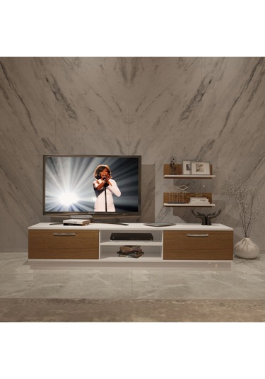 Decoraktiv Eko 4b Mdf Dvd Tv Ünitesi Tv Sehpası Beyaz - Ceviz