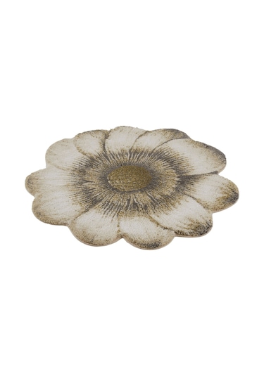 Magnolia Bath Mat, Lüks Mimoza Desenli Banyo Halısı Bej