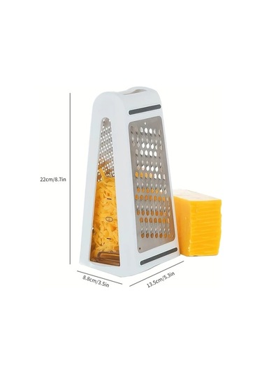 Fochsia Beyaz 1 Adet Paslanmaz Çelik Çift Taraflı Rende - Peynir Sebze Meyve Rendesi Beyaz