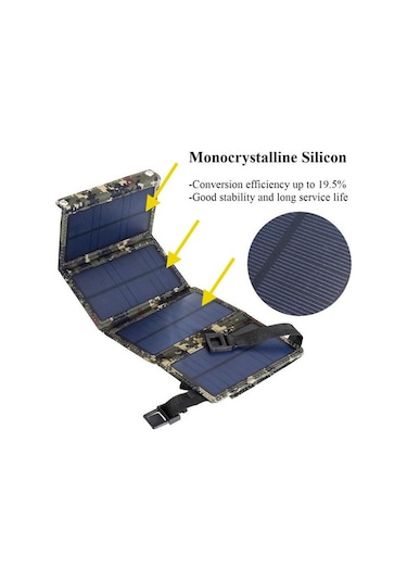 Usb Solar Charger 20w Taşınabilir Güneş Paneli Telefon