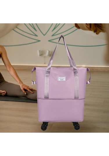 Homyl Katlanabilir Seyahat Çantası Tekerlekli Genişletilebilir El Mor Tekli Genişlet