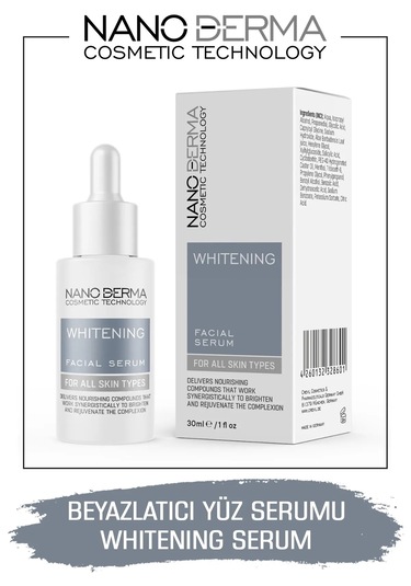 Nanoderma Yüz Beyazlatıcı Serum Aydınlatıcı Koyu Leke Karşıtı Cil