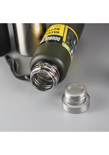 Xiyyadms 750ml Çift Katlı Paslanmaz Çelik Geniş Açık Spor Termos Flaske - Büyük Kapasite Isı Saklama