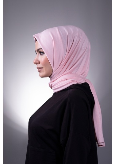 Pudra Düz Klasik Şal Viskon Kumaş Likralı Penye 202101_06 Pudra