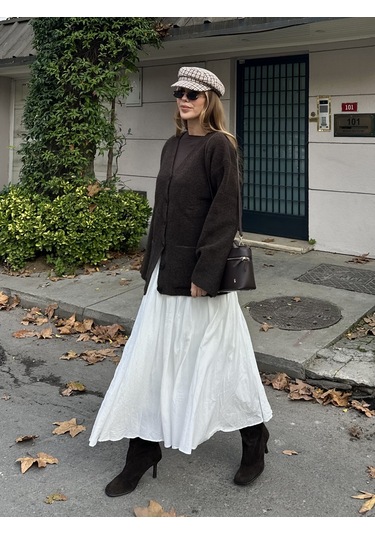 Kahverengi Çift Cepli Hırka - 04622 Kahverengi