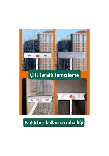 Oynar Başlıklı Bükülür Mop Cam Silecek Siyah