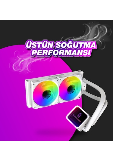 Game Master 2 Fanlı Argb 240mm Watercooler Beyaz Sıvı Soğutma