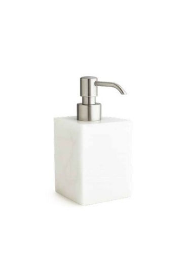 Baster Square Sıvı Sabunluk, Tezgah Üstü - Doğaltaş/krom Krom