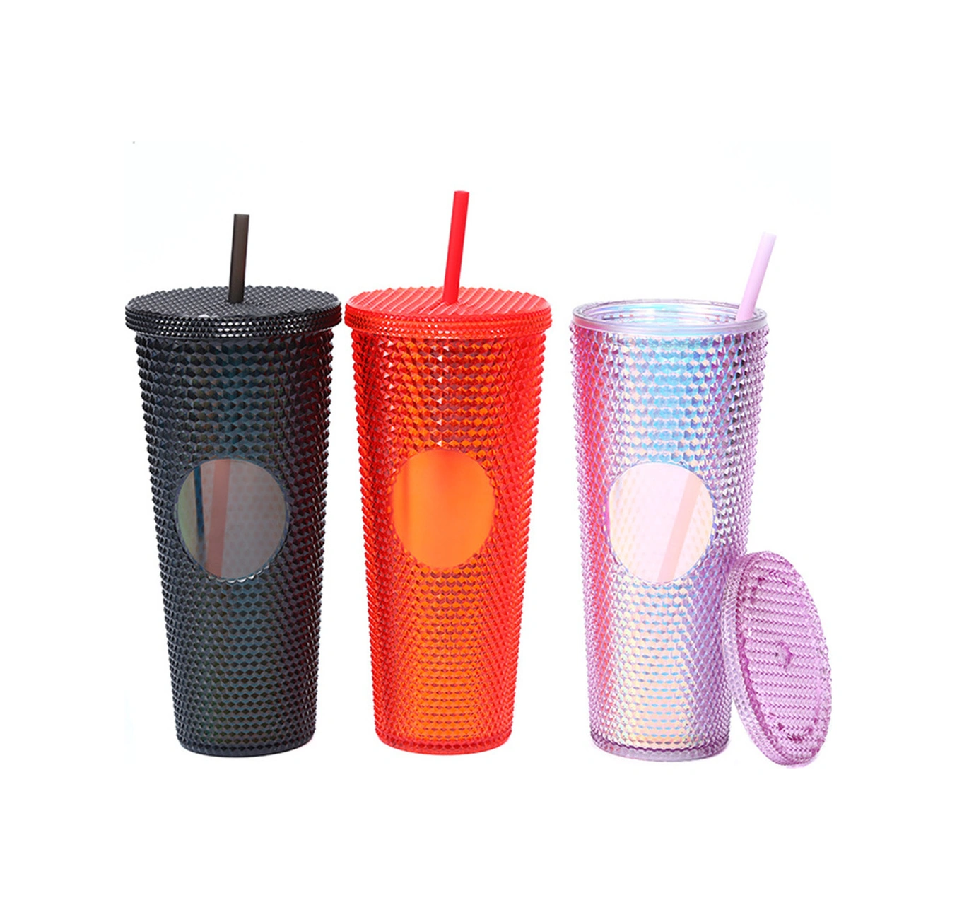 Yaleker 710ml Büyük Kapasiteli Abs Cam Su Bardak, Kırılmaya Dayanıklı, Isıya Dayanıklı, Çocuklu Kapak Ve Pipetli, Renk Seçenekli Transparan Mermer Desenli Diğer