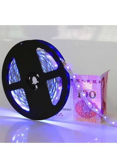 Uv 395Nm Mor Esnek Led Şerit Işık Smd 2835 Diyot 1 Mt/60 Led Dc 1
