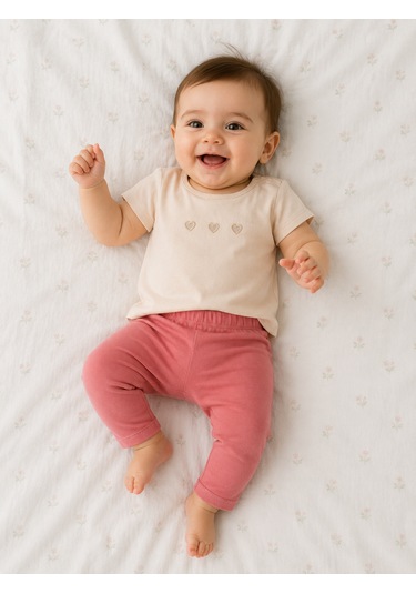 Durukoza Kız Bebek Taytlı Takım Bej