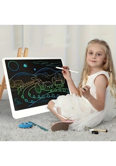 Trendooze 13 Inç Lcd Tahta Yazı Tahtası Sunshine022 Beyaz Tek Tuşla Silinebilir Çizim Tahta Beyaz