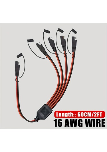 Dashanshop 1 Adet 16awg Sae Uzatma Y Splitter Güç Bağlantı Kablosu 1e 4 Seçenekli Solar Panel Rv