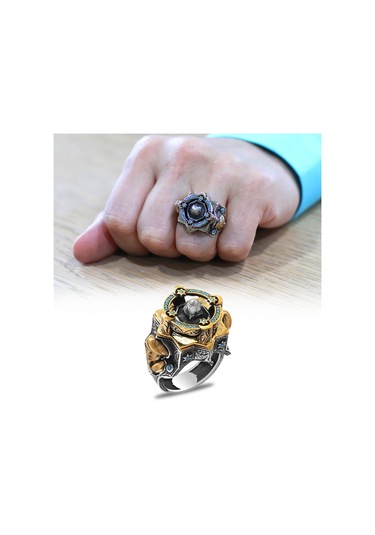 Mescid-i Aksa Detaylı Kenarları Fatih Sultan Mehmet Siluet İşlemeli Koleksiyonluk 925 Ayar Gümüş Erkek Yüzük Gümüş - Sarı Mescid-i Aksa Detaylı Kenarları Fatih Sultan Mehmet Siluet İşlemeli Koleksiyonluk 925 Ayar Gümüş Erkek Yüzük Gümüş - Sarı