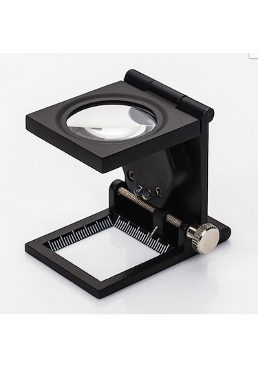 10X Katlanır Sayaçlı Metal Lüp 28Mm 2 Led Işıklı Büyüteç Tekstil