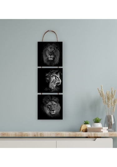 Bk Gift 3 Parça İpli Ahşap Tablo Seti-69