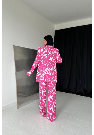 Modasize Fuşya Ceket Ve Pantolon Takım Fuşya