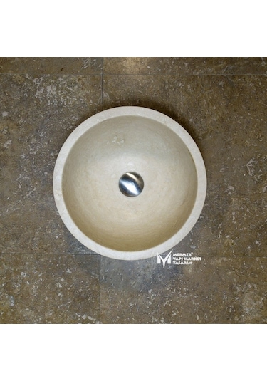 Traverten Yuvarlak Mini Lavabo