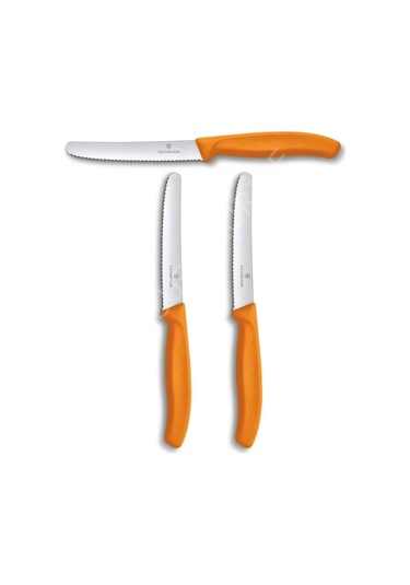 3 Lü Turuncu Küt Bıçak Set 6.7836.l119 11 Cm.