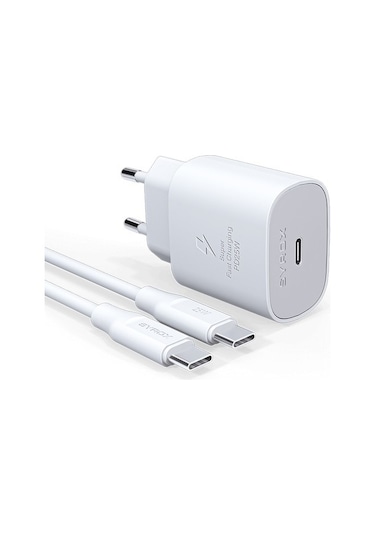 Syrox PD25T QC3.0 PD 25 W Type-C To Type-C Hızlı Şarj Aleti Set Beyaz