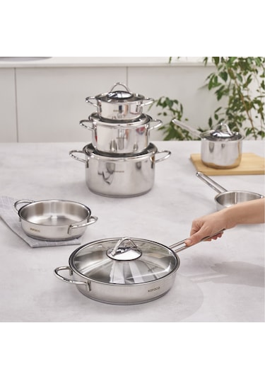 Karaca  Ada İndüksiyon Tabanlı 12 Parça Çelik Tencere Seti V2