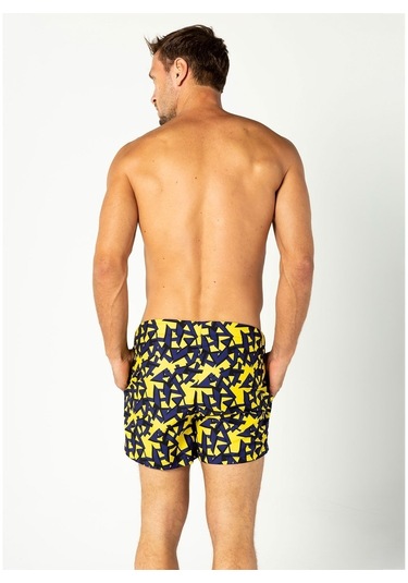 Herrmen Amorf Sarı Mor Şort Mayo Sarı