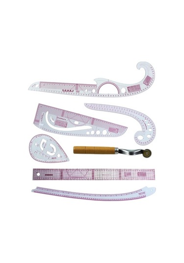 Electric Suntek 6 Cetveli Dikiş Cetveli Seti, Dayanıklı Terzi Araçları, Giysi Tasarım Cetveli