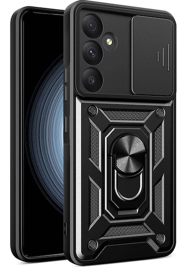 Samsung Galaxy Uyumlu A35 Kılıf Manyetik Standlı Kamera Korumalı Yüzüklü Zırh Tank Kılıf Koruyucu Kapak