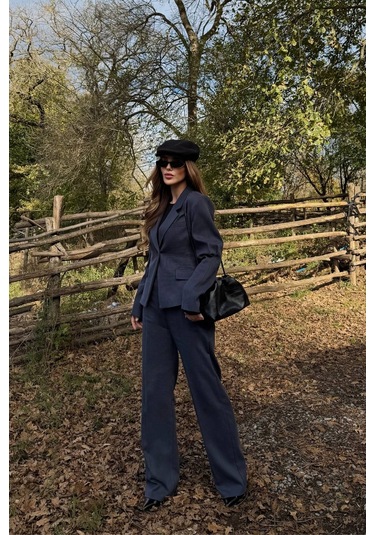 Lacivert Tek Düğmeli Ceket Pantolon Takım - 9480 Lacivert