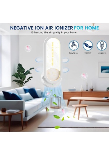 Tenfowee Beyaz Euro Şarjlı Yıldızlı İç Hava Temizleyici Lambası - Negatif İyon Filtreleme Fonksiyonu 1 Adet Beyaz