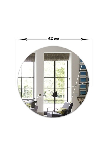 Ayna | Düz Ayna | Tasarım Kanallı | Çap60Cm
