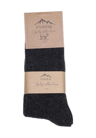 Fonem Kadın Likralı Derby Yünlü Çorap Fo 8004 Antrasit