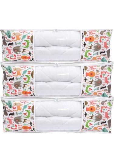 Vedsey Çocuk Desenli Hurç Pencereli 3'lü Set 70x50x25 CM Çok Renkli