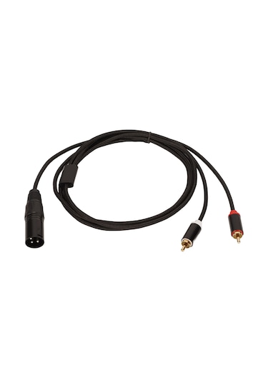 Kangvka Xlr Erkekden 2 Rca Y Bölücü Kablo, Tek Yönlü Ses Dağıtımı, 2m, Ofc İletken, Hi-fi Ses Kalitesi, Mikser/amplye Uyumlu
