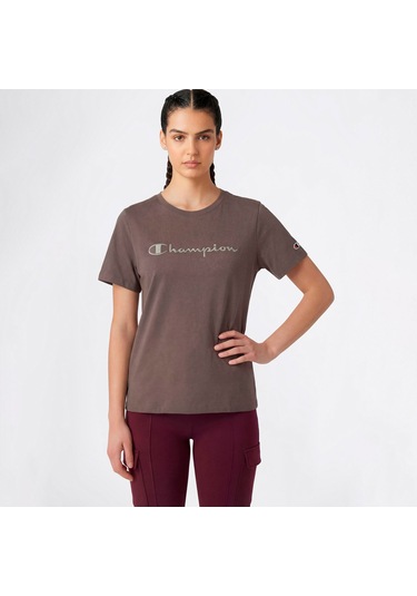 Champion Ss Regular Fit Kadın Gri T-shirt 118382 2800153
