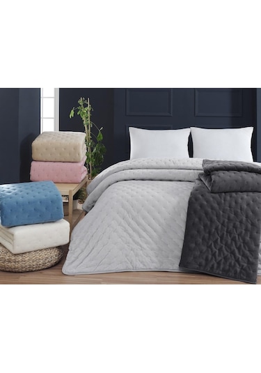 Aksu Soft Vienna Çift Kişilik Yatak Örtüsü Seti 220x240 -kemik Kemik