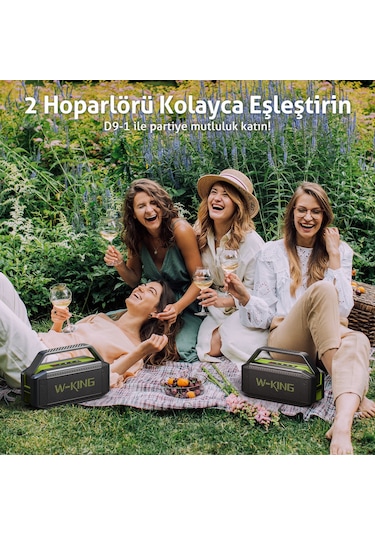 W-King D9-1 100W 40S TWS Ses Bombası 5.0 Bluetooth Hoparlör
