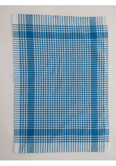 Pamuklu Turkuaz Renkli Pöti Kareli 4'lü Kurulama Bezi,peçete