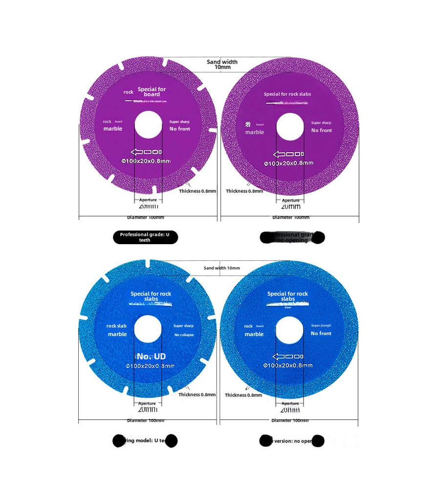 Hombey Profesyonel Mermer Seramik Kesici: Ultra İnce Taş Panel İçin Diamantlı Fırçalı Testere, Kırılma Olmadan Kuru Kesim Φ100 10 Açılmaz