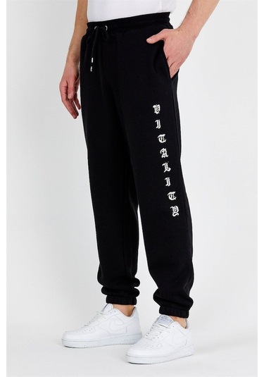 Jahr Marc Baskılı Oversize Siyah Erkek Eşofman Altı Siyah