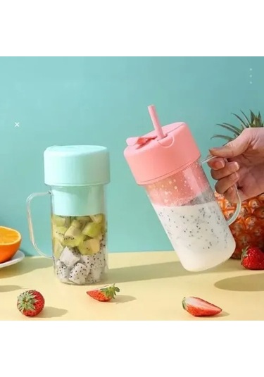 Taşınabilir Pipetli Bardak Blender Renkli